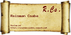 Reisman Csaba névjegykártya